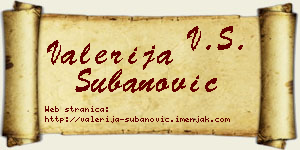 Valerija Subanović vizit kartica